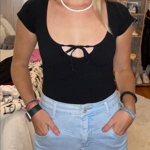 Black Short Sleeve Body Suit